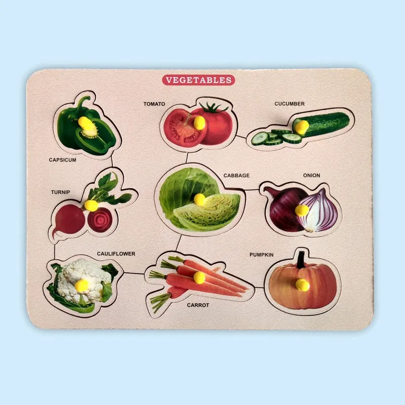 2 in 1 Wooden Body Parts and Vegetables Puzzles for Kids