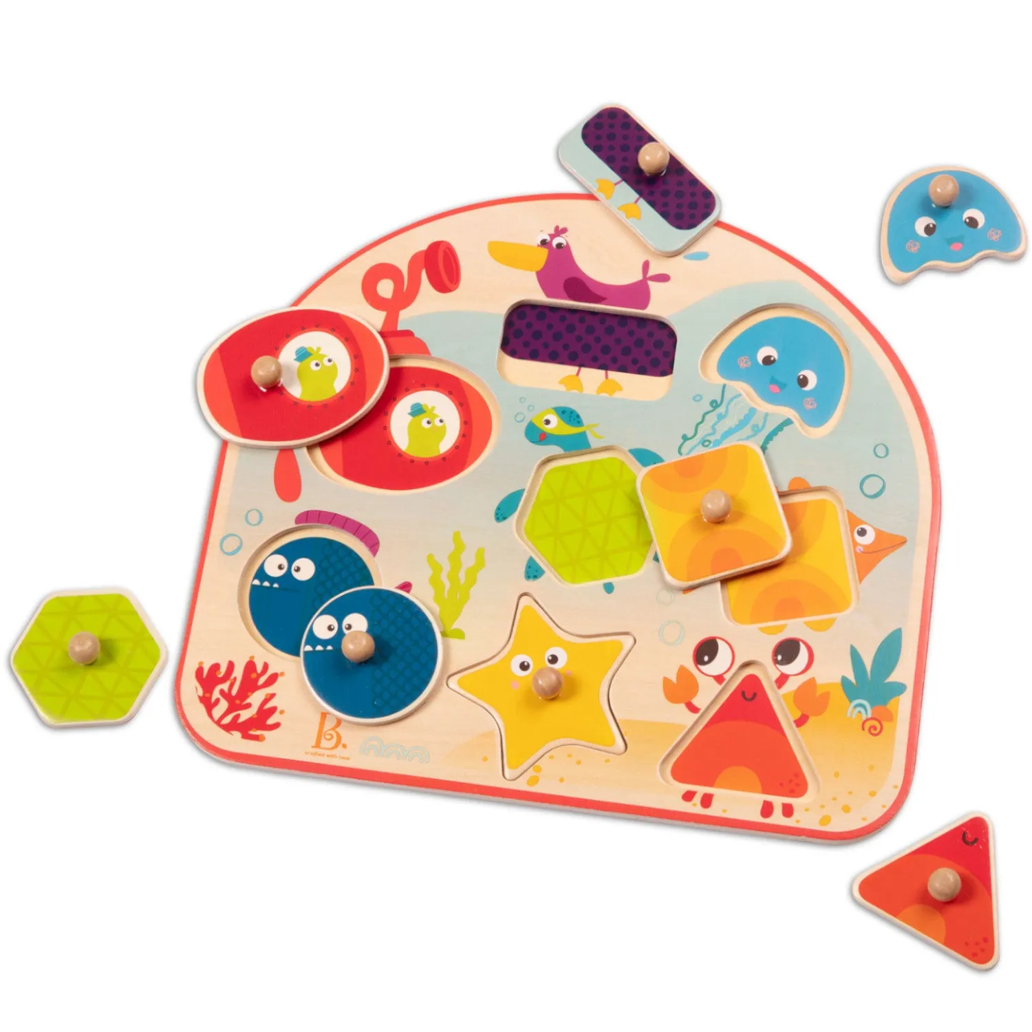 B Toys by Battat Puzzle Sea Treasures Wooden 8pc