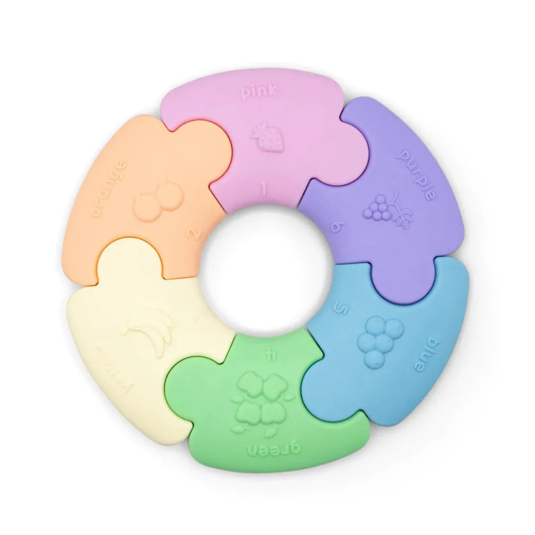 Colour Wheel Rainbow   Pastel Baby Sensory Chew Toy