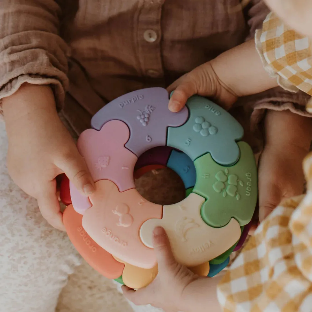 Colour Wheel Rainbow   Pastel Baby Sensory Chew Toy