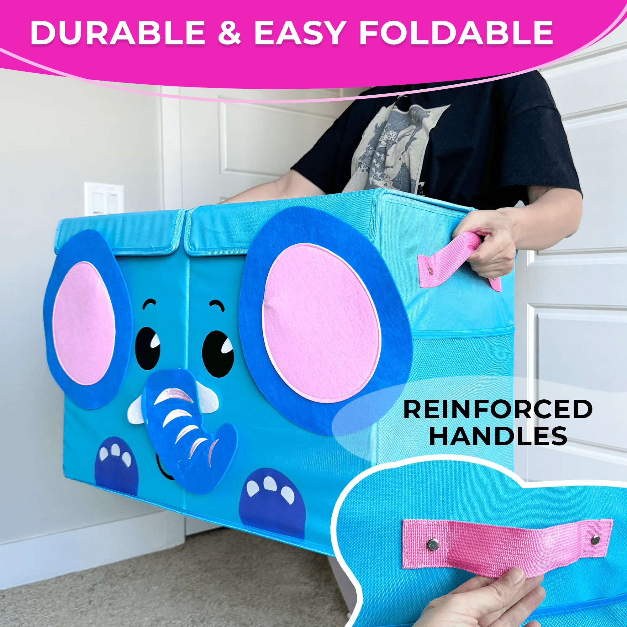 Elephant Toy Storage Box for Kids | Toy Chest Organizer