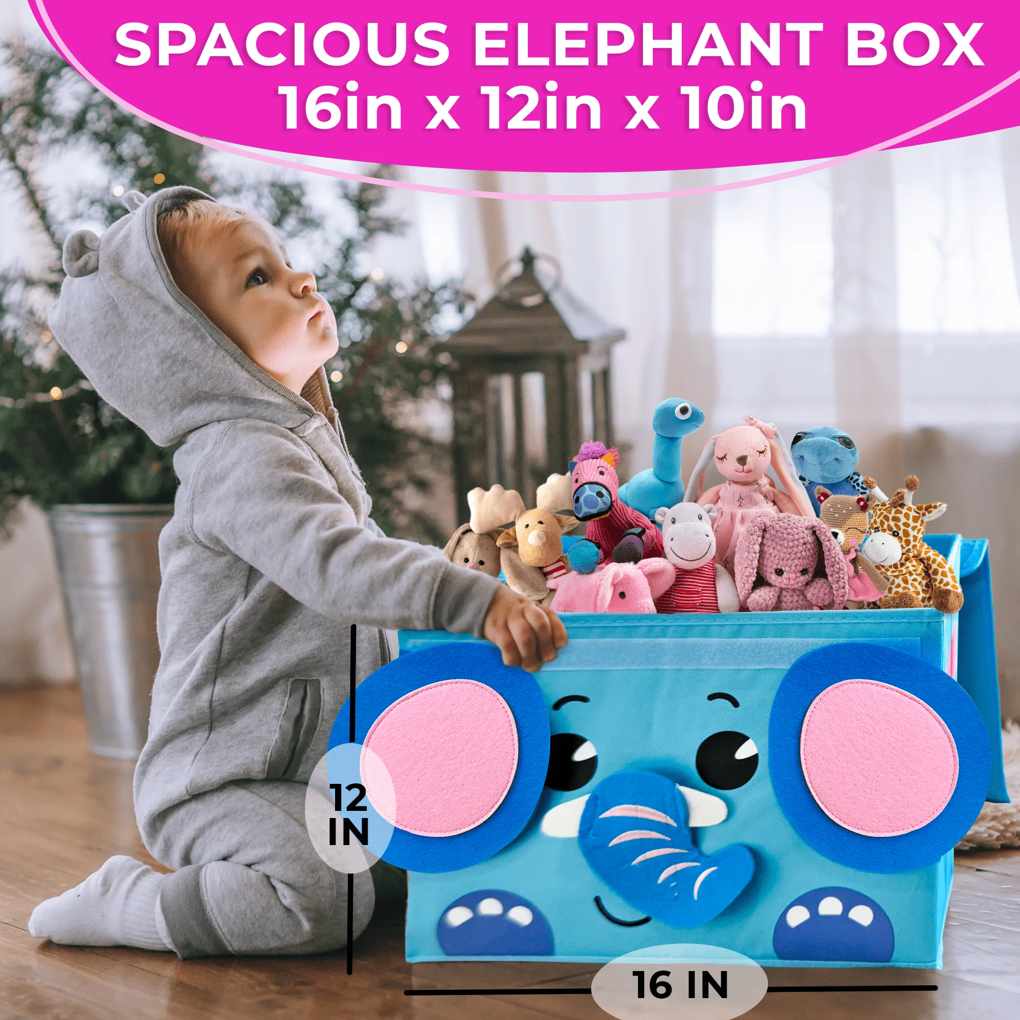 Elephant Toy Storage Box for Kids | Toy Chest Organizer