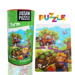 Farm Theme Jigsaw Puzzle Game for Kids Multicolor (40 Pieces)