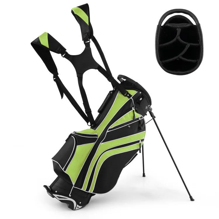 Golf Stand Bag with 6-Way Divider and Multiple Carry Pockets