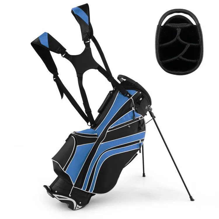 Golf Stand Bag with 6-Way Divider and Multiple Carry Pockets