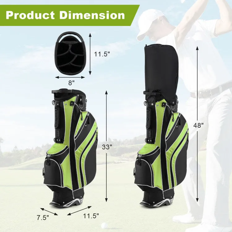 Golf Stand Bag with 6-Way Divider and Multiple Carry Pockets