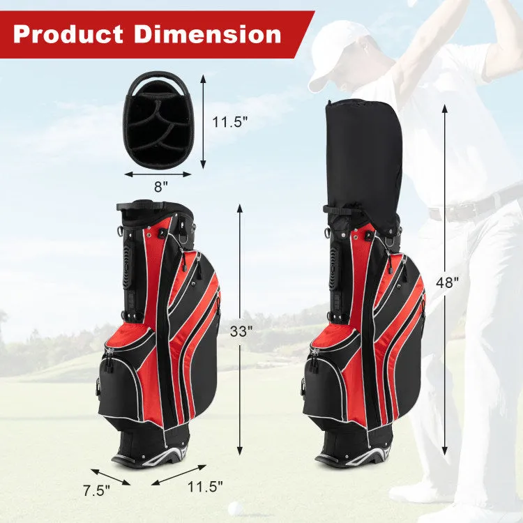Golf Stand Bag with 6-Way Divider and Multiple Carry Pockets