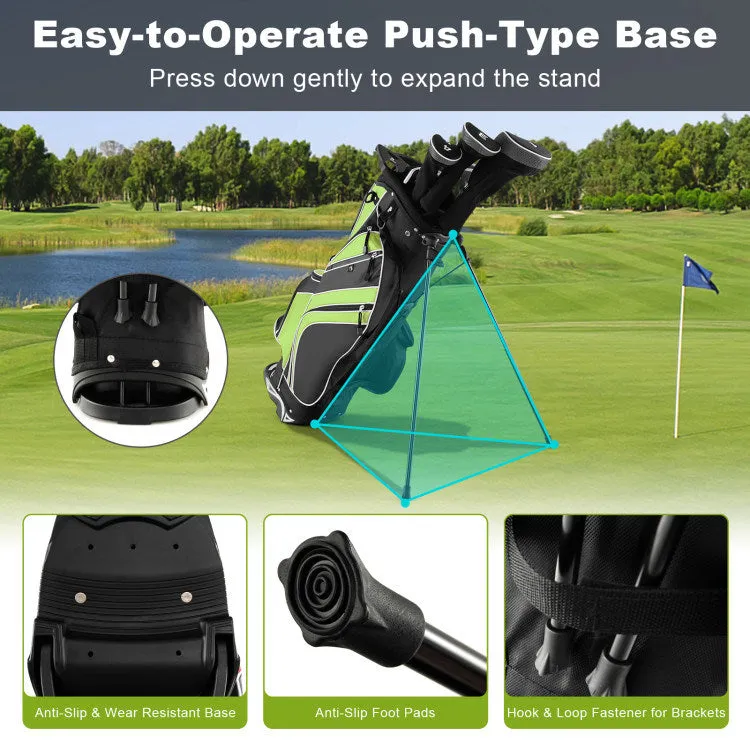 Golf Stand Bag with 6-Way Divider and Multiple Carry Pockets