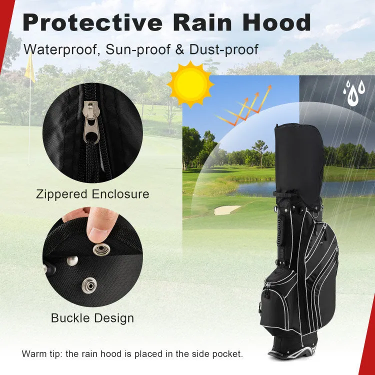 Golf Stand Bag with 6-Way Divider and Multiple Carry Pockets