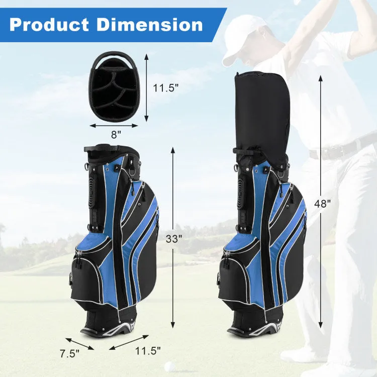 Golf Stand Bag with 6-Way Divider and Multiple Carry Pockets