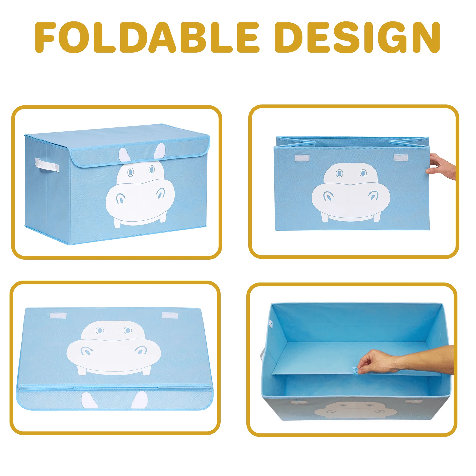 Hippo Toy Storage Box for Kids | Organizer