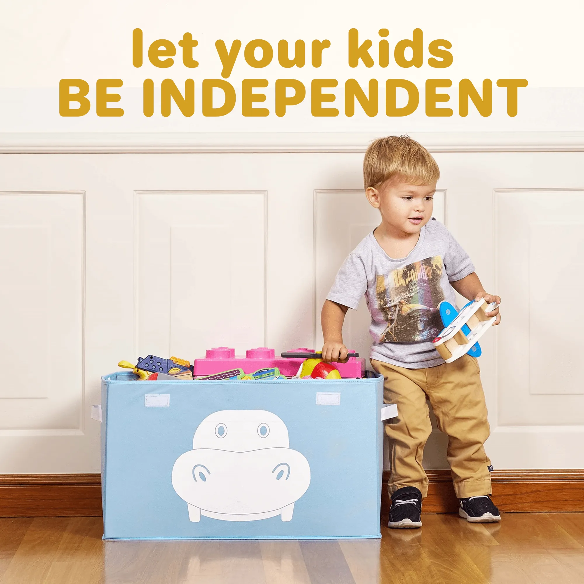 Hippo Toy Storage Box for Kids | Organizer