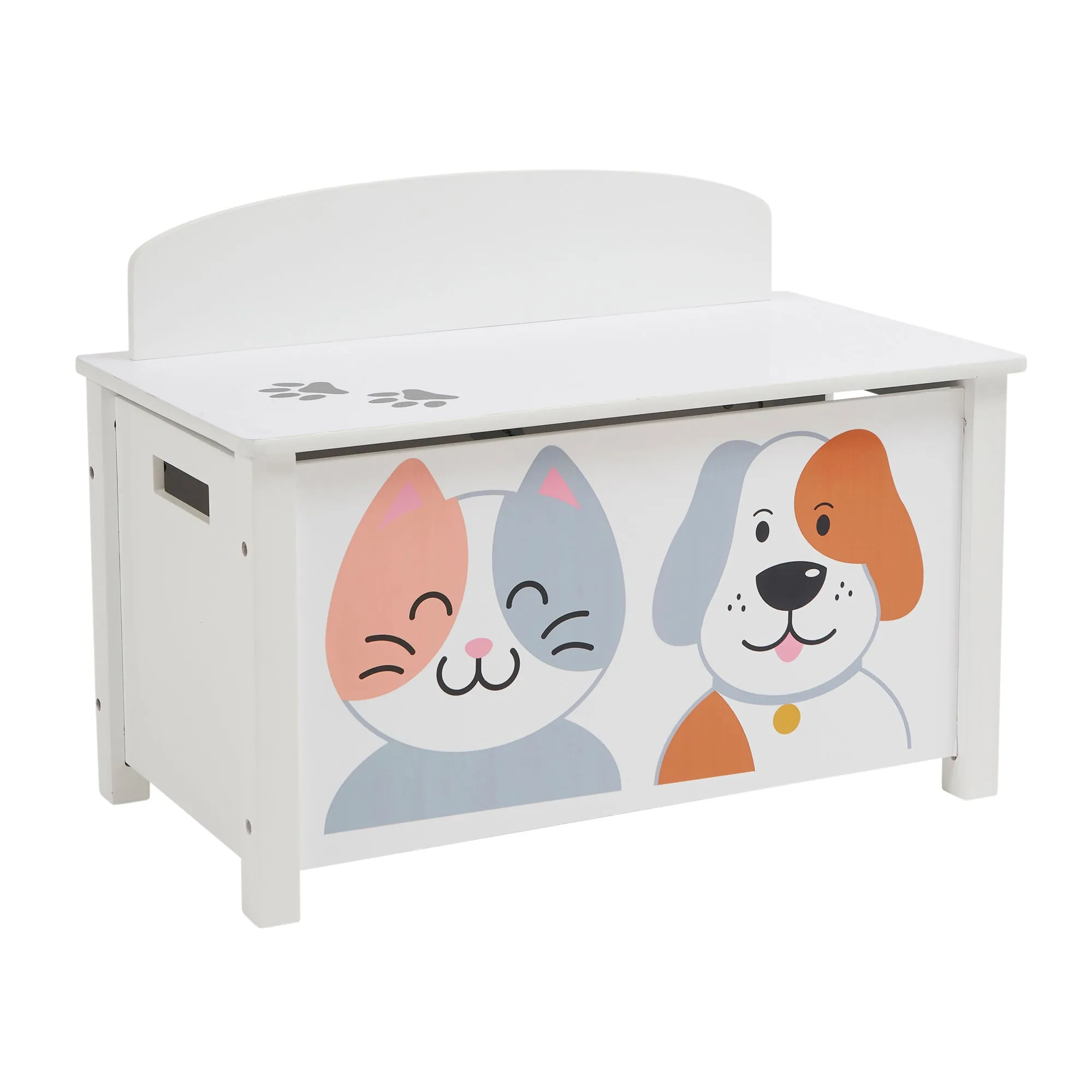 Kids Wooden Cat and Dog Toy Box