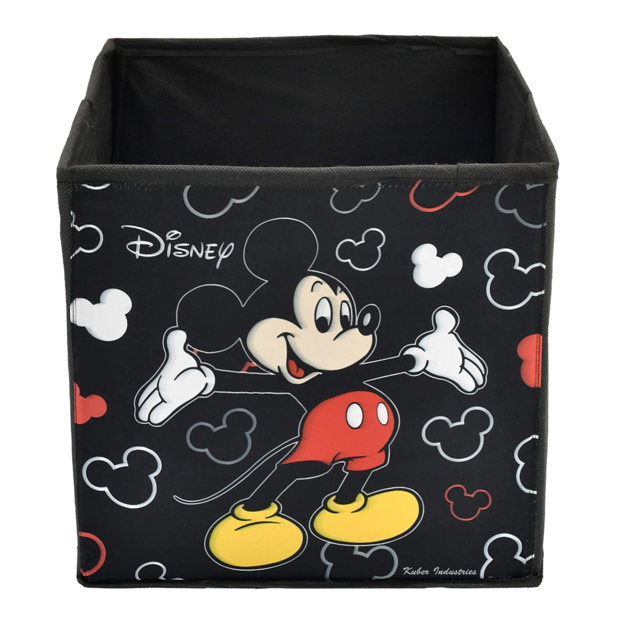 Kuber Industries Foldable Storage Basket|Square Toy Storage Bin|Front Grab Handle|Wardrobe, Closet Organizer (Grey) (Pack Of 5)