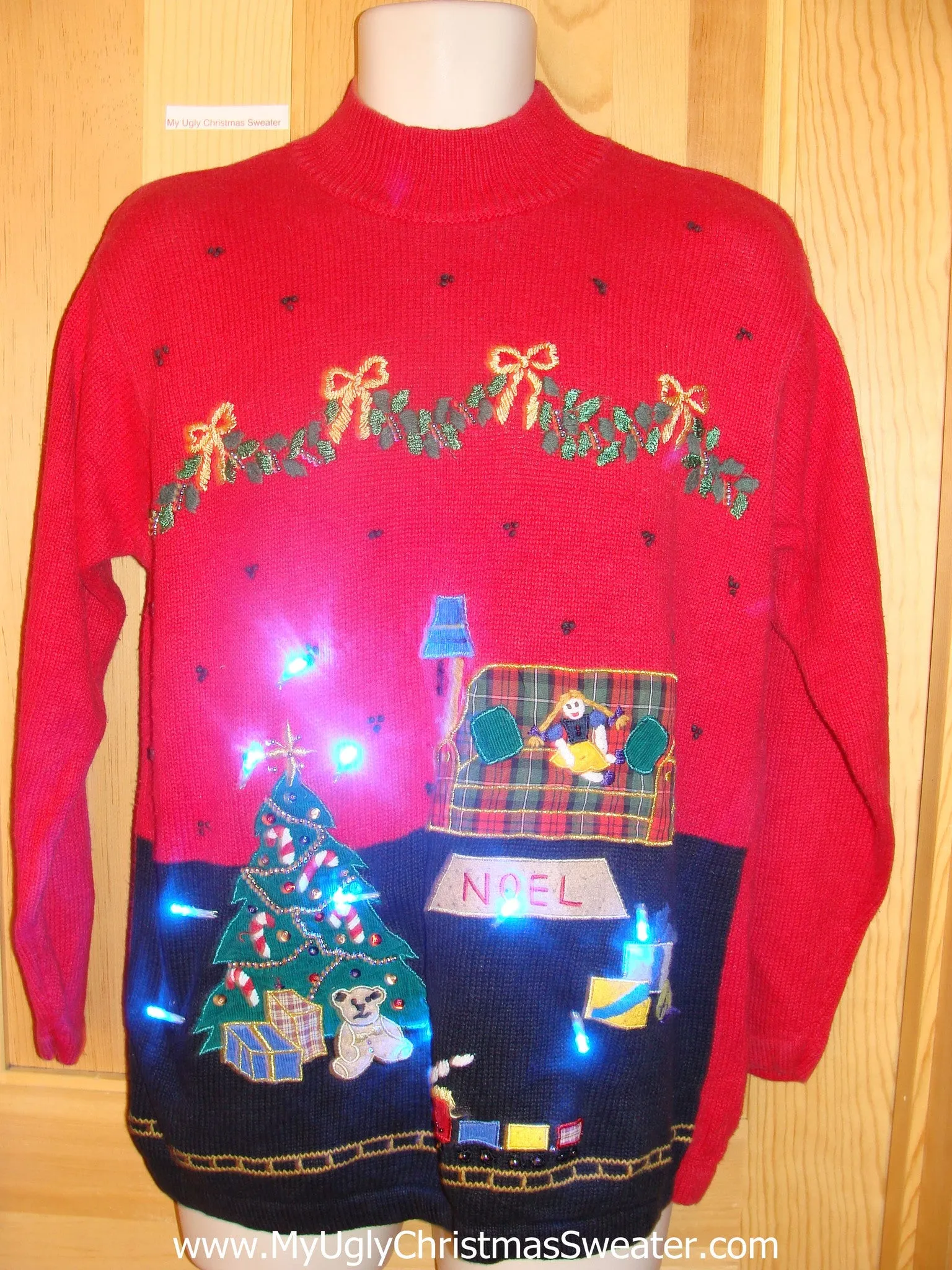 Light Up Christmas Sweater Toy Train, Tree