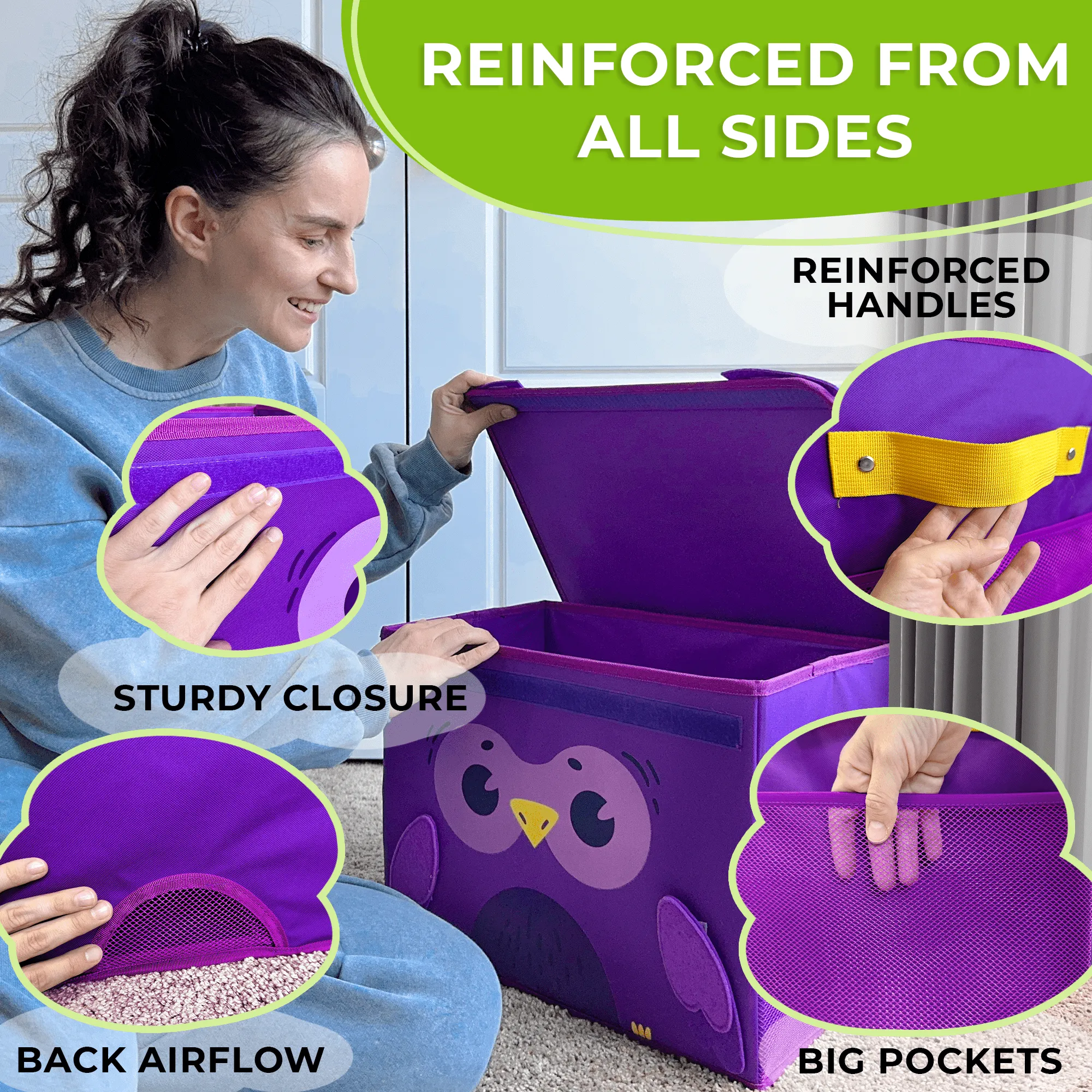 Owl Toy Storage Box for Kids | Toy Chest Organizer