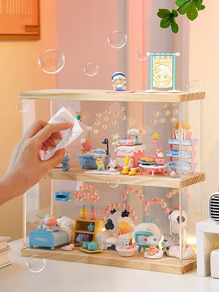 SINOTAO  -  Clear Door Dust-proof Storage Box for Anime Q Version Figure Model Toy Doll Collectible Display Organizer Display Case For Dimoo