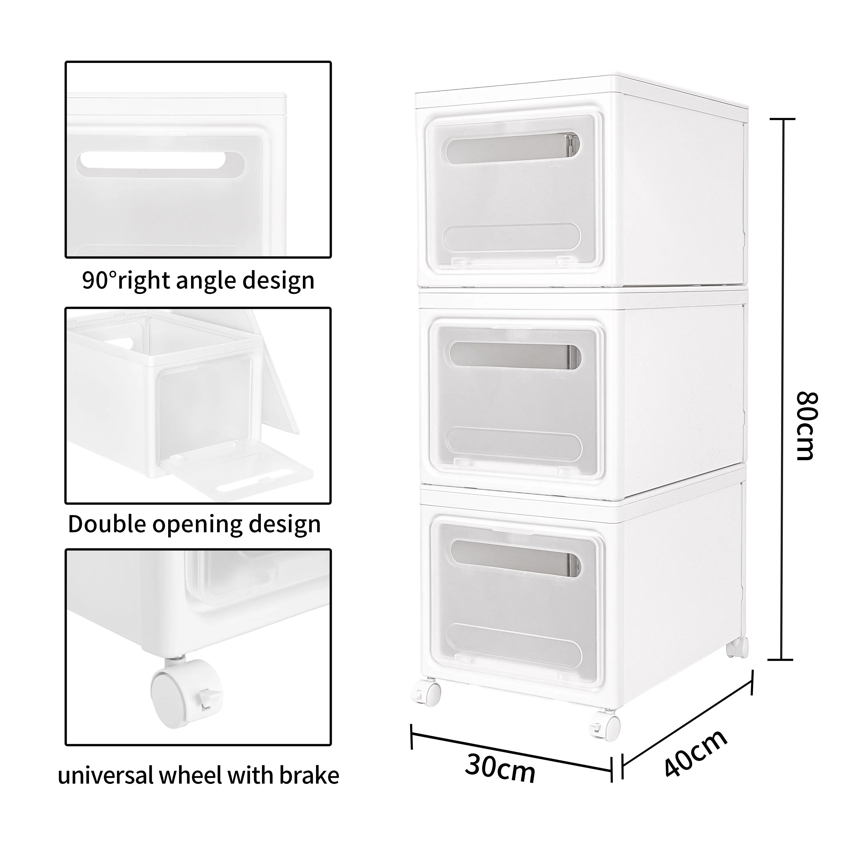 Storage Box, Removable Cabinet, White