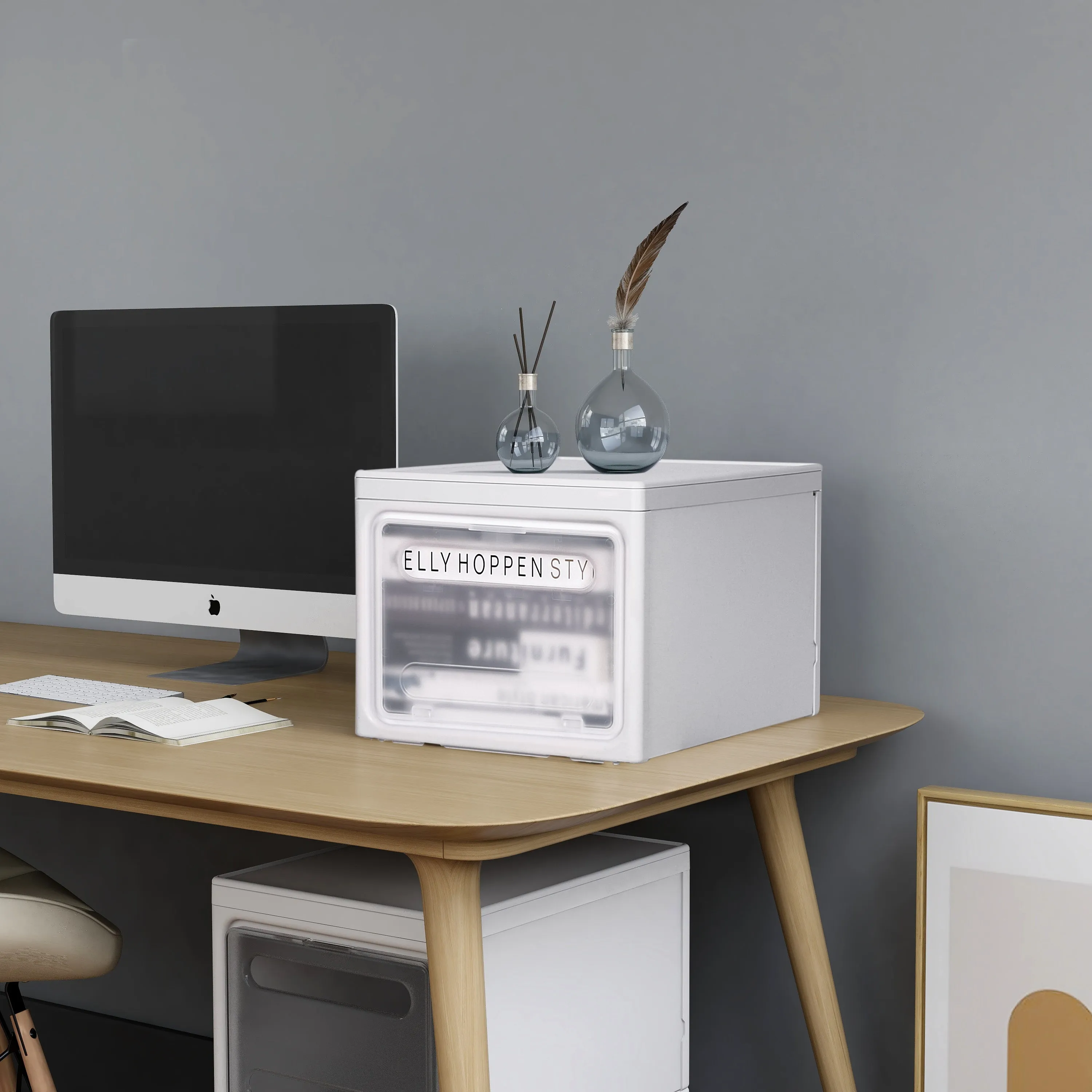 Storage Box, Removable Cabinet, White