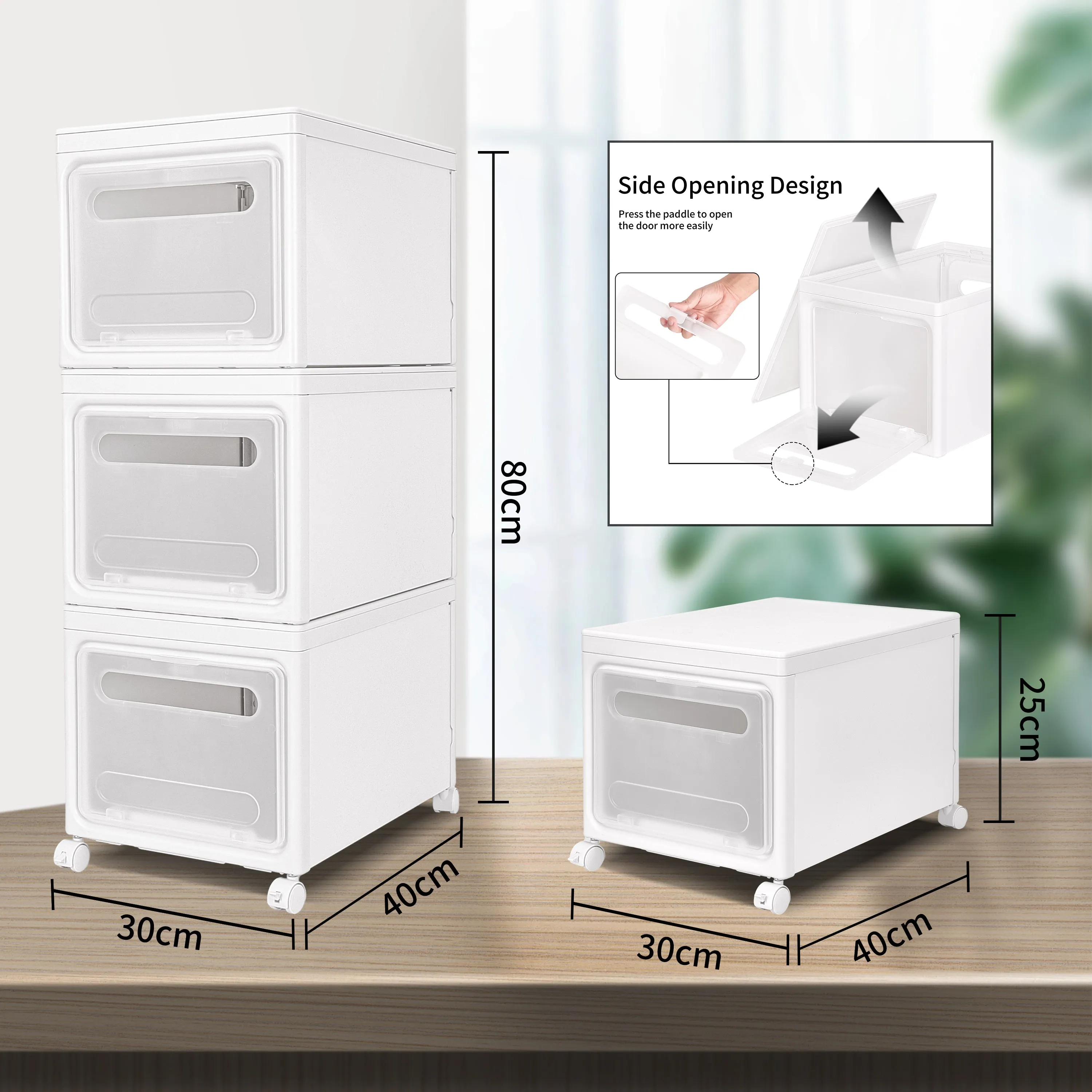 Storage Box, Removable Cabinet, White