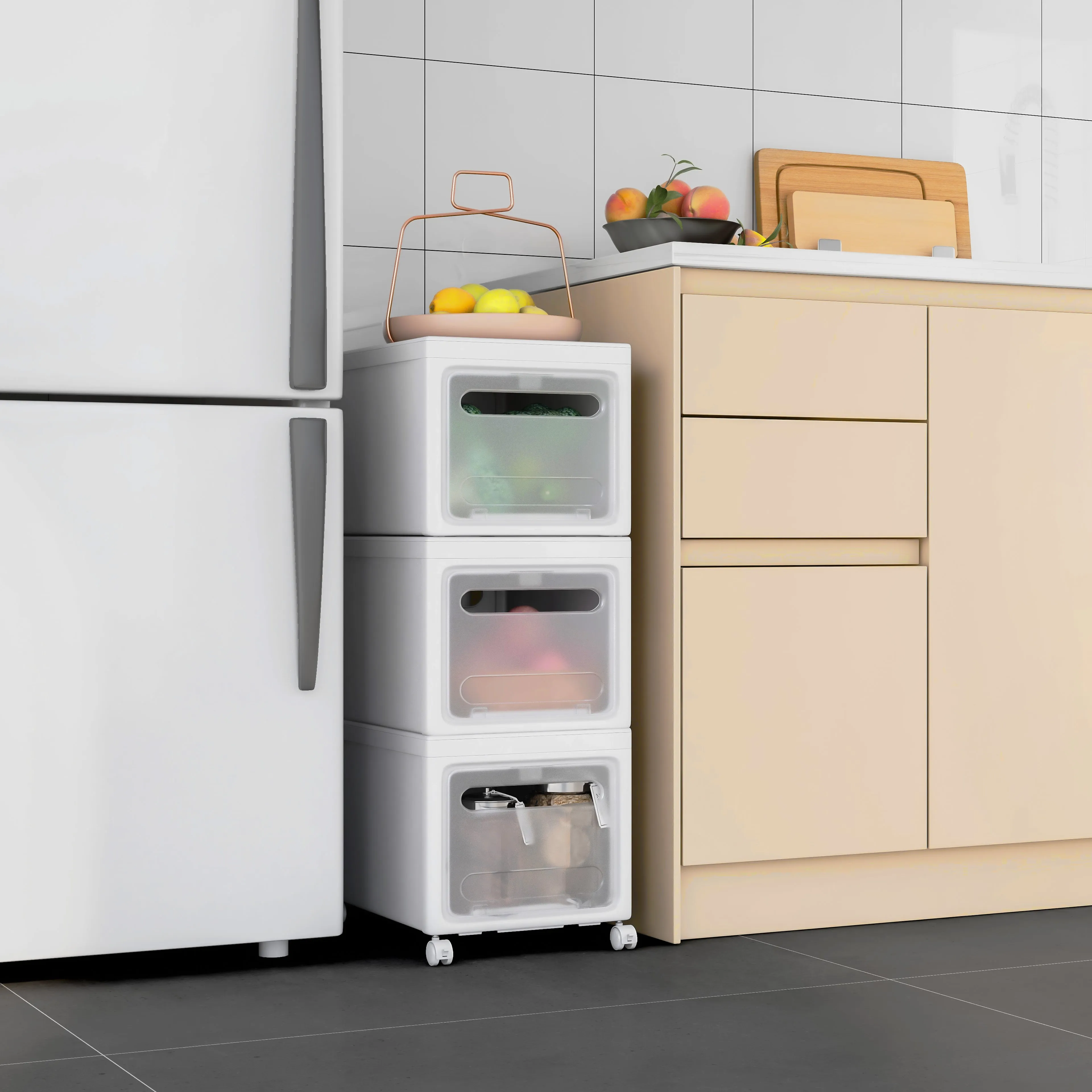 Storage Box, Removable Cabinet, White