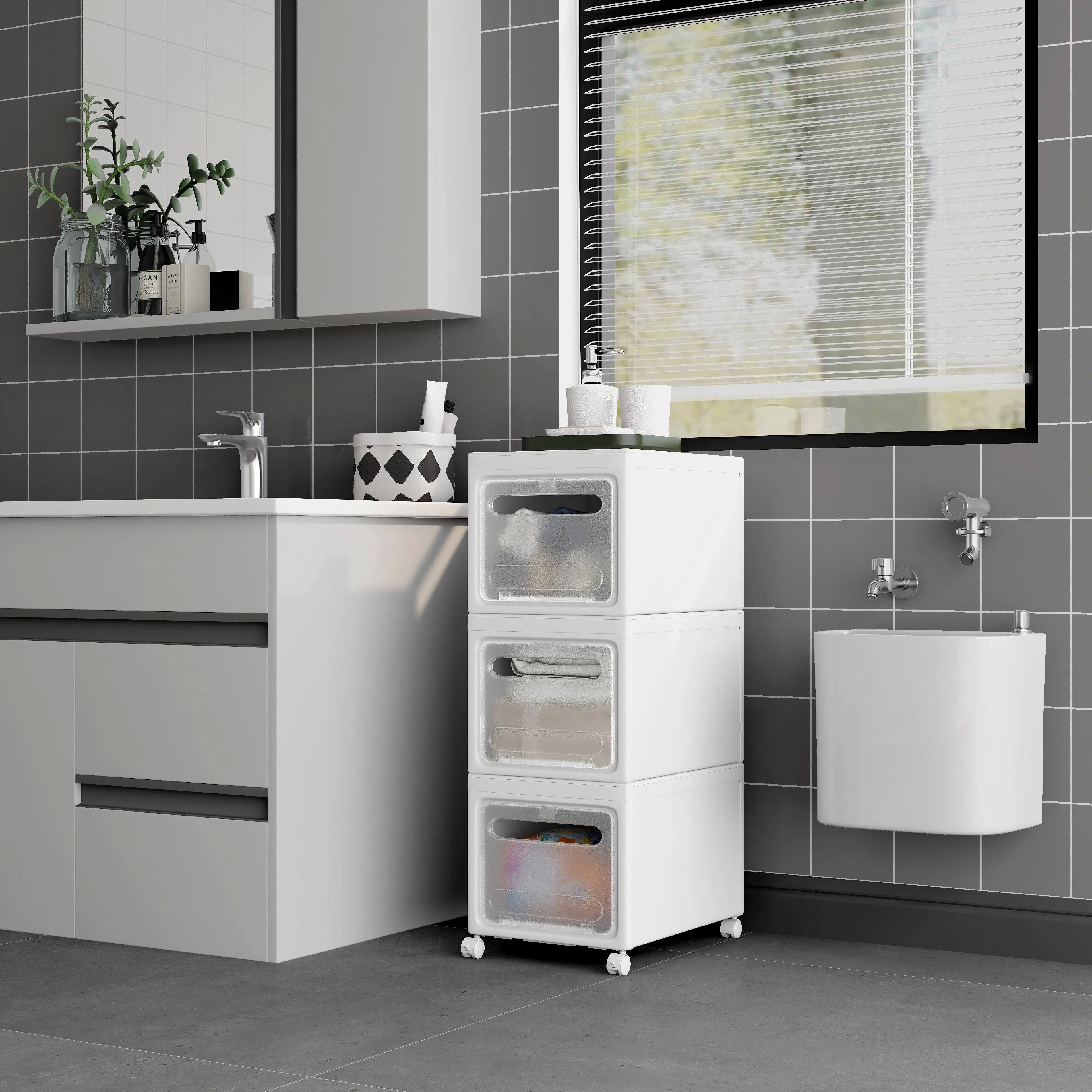 Storage Box, Removable Cabinet, White
