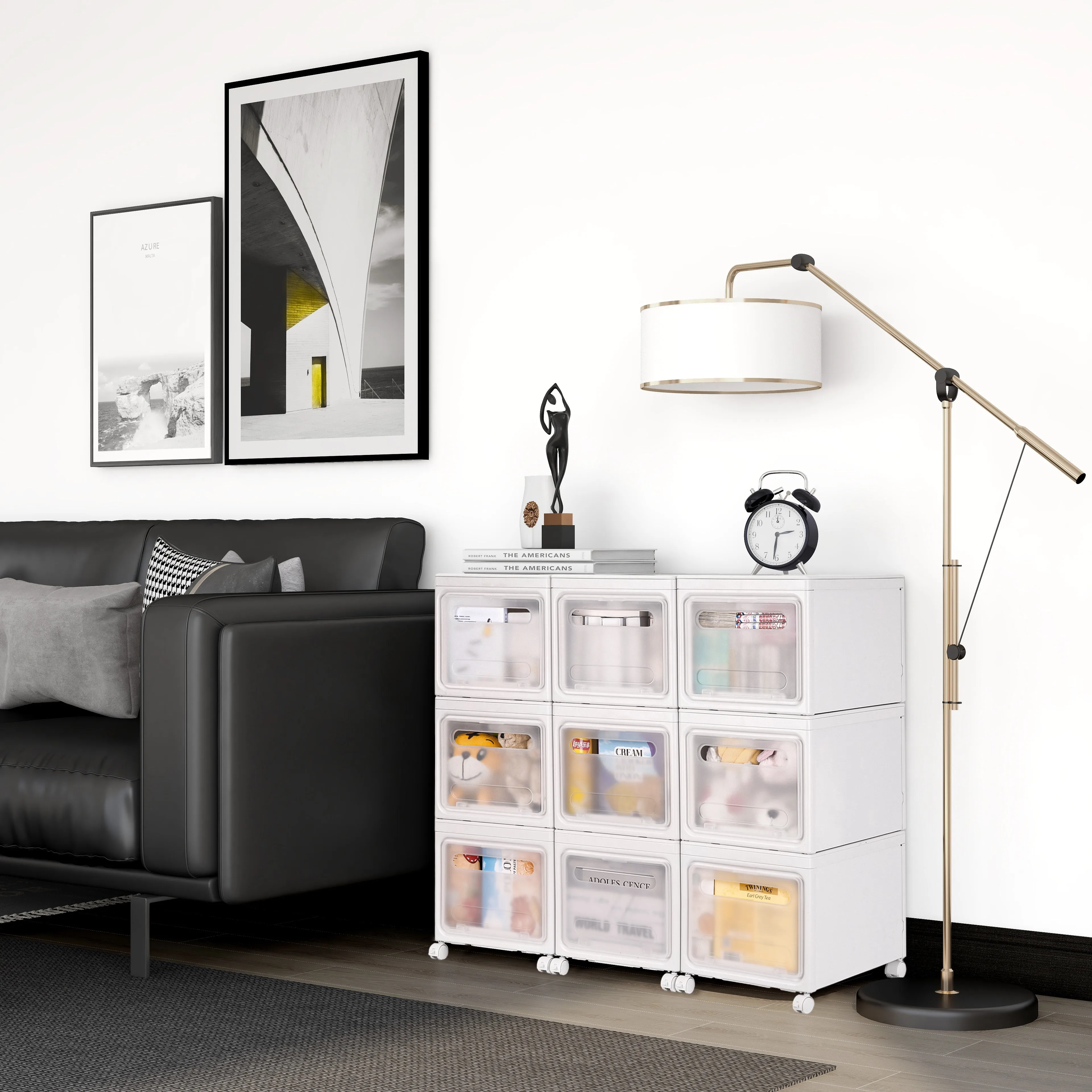 Storage Box, Removable Cabinet, White