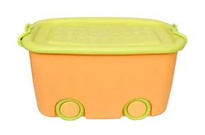 THE LITTLE LOOKERS Multipurpose Organizer/ Storage Box Container with Latching handles, Lid & Wheels for Kids| Sturdy Portable Toy/ Stationary/ Clothes/ Books Trolley in Fun Colors