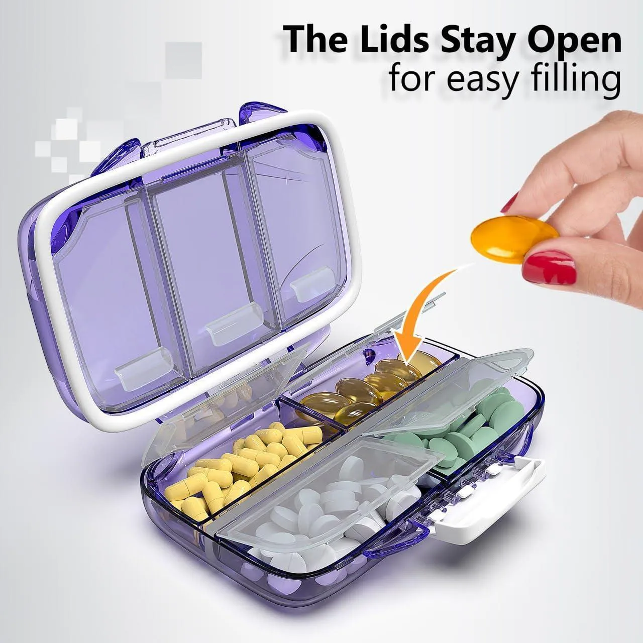 Travel Pill Organizer Moisture Proof Pill Holder Daily Medicine Organizer Box