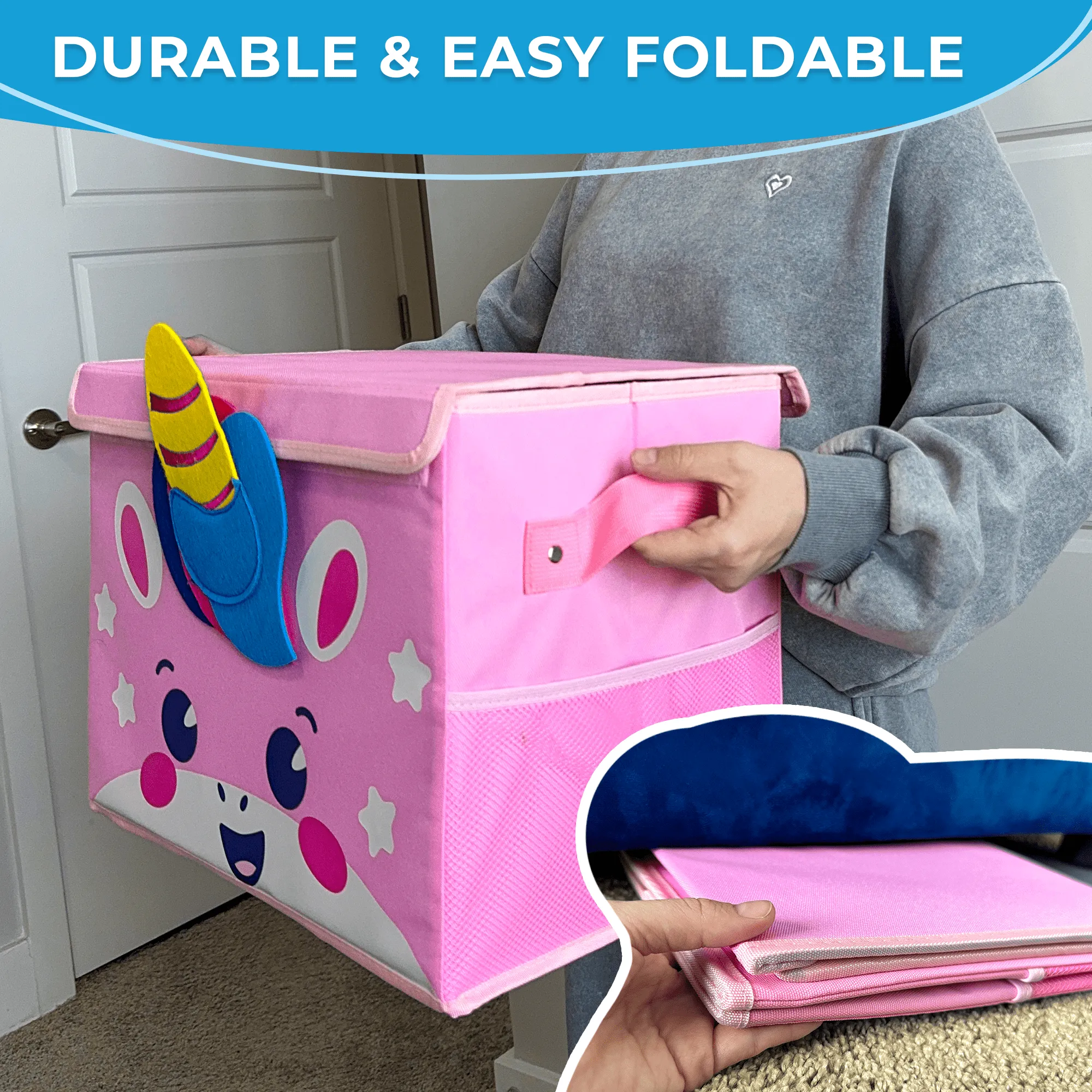 Unicorn Toy Storage Box for Kids | Toy Chest Organizer