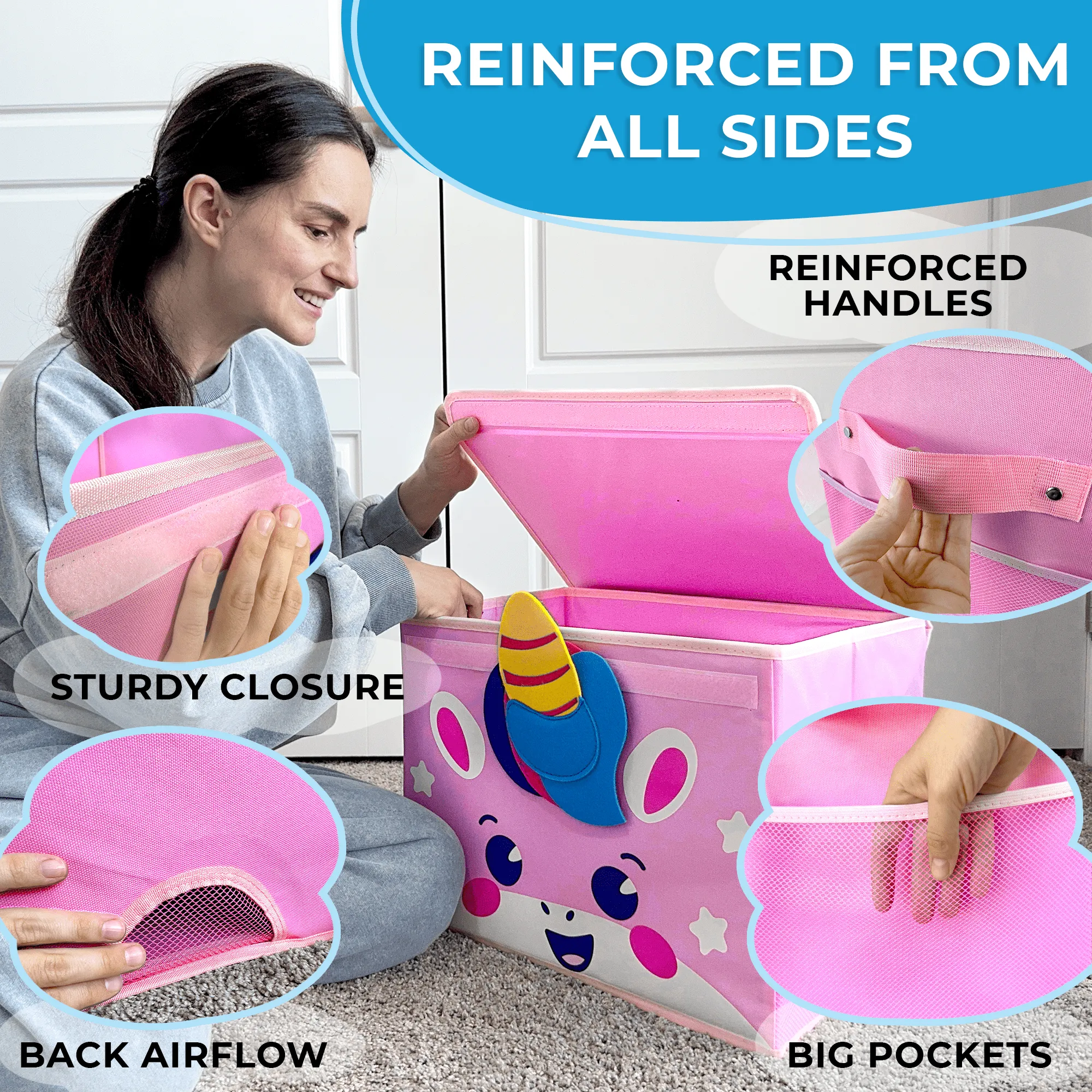 Unicorn Toy Storage Box for Kids | Toy Chest Organizer