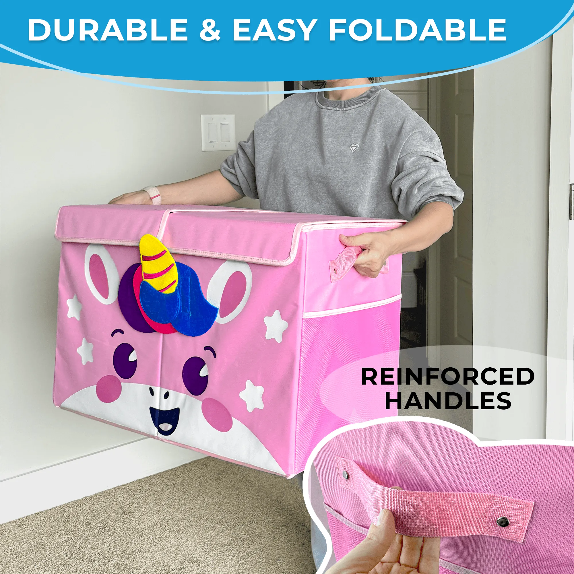 Unicorn Toy Storage Box for Kids | Toy Chest Organizer