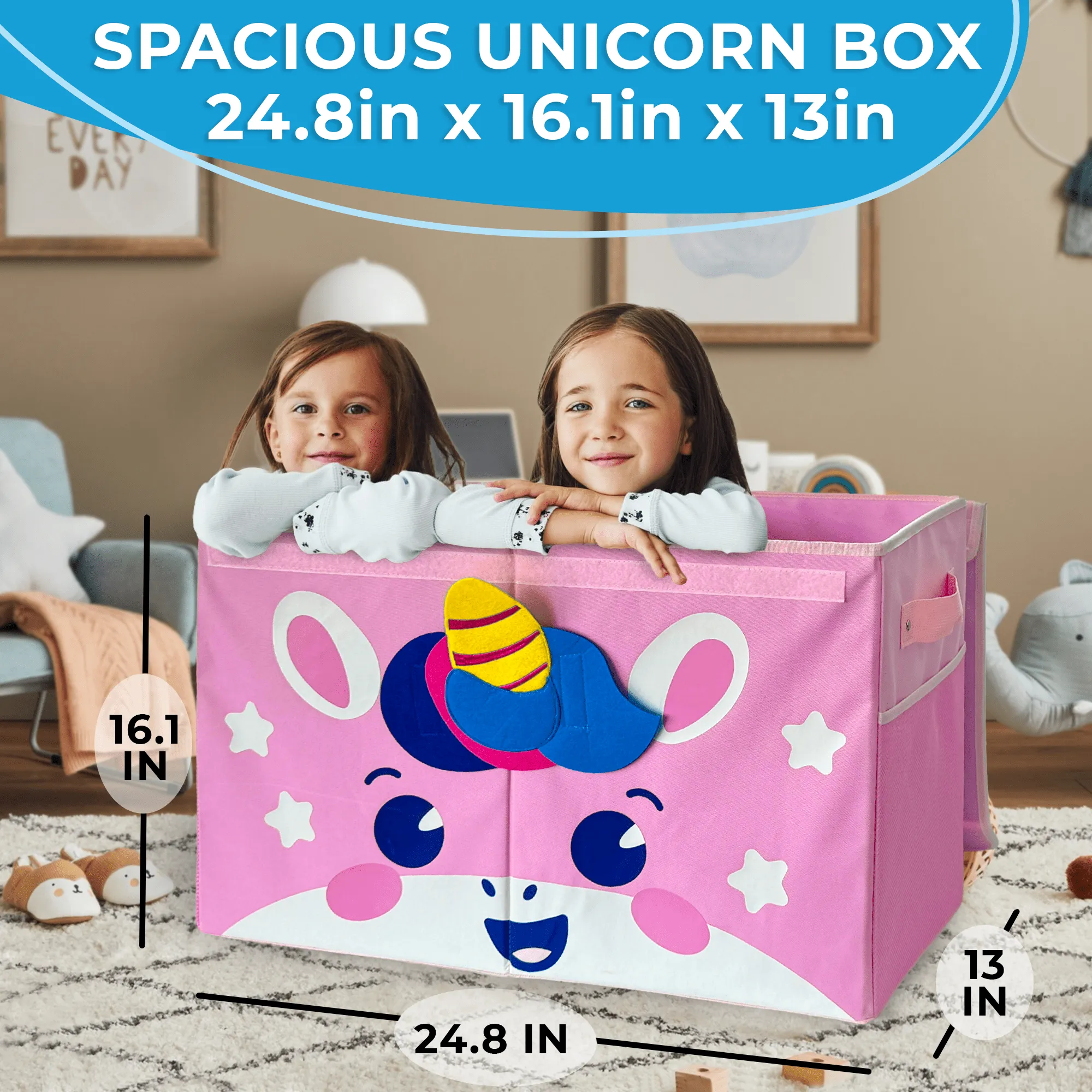 Unicorn Toy Storage Box for Kids | Toy Chest Organizer