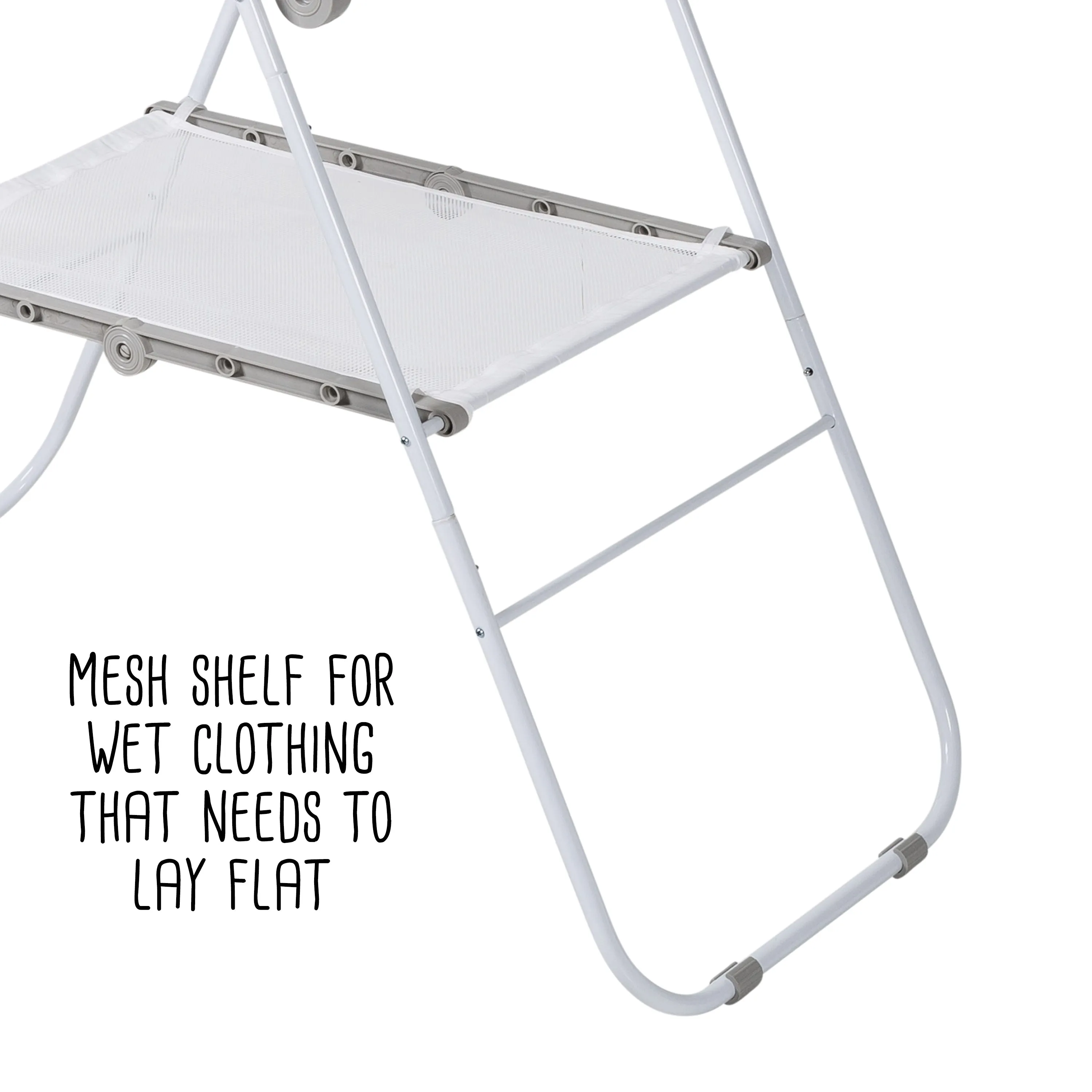 White Narrow Folding Wing Clothes Drying Rack