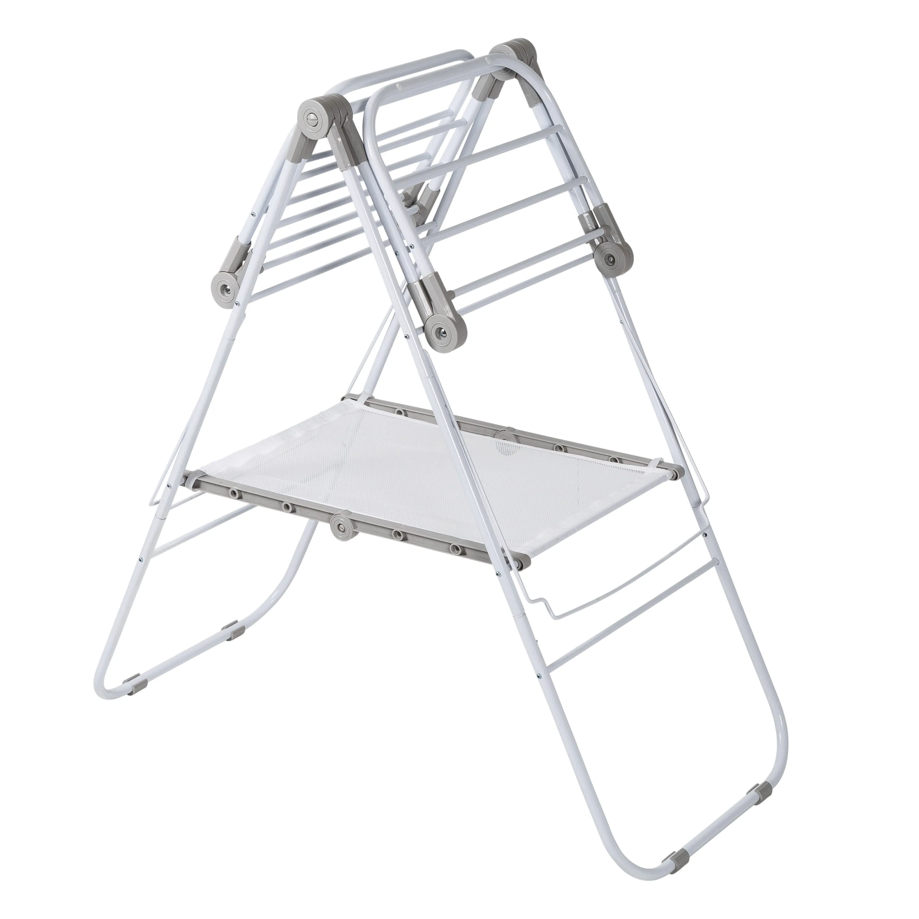 White Narrow Folding Wing Clothes Drying Rack