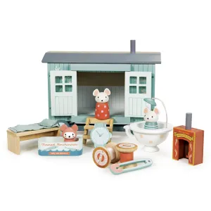 Wooden Mouse Family & House Play Set